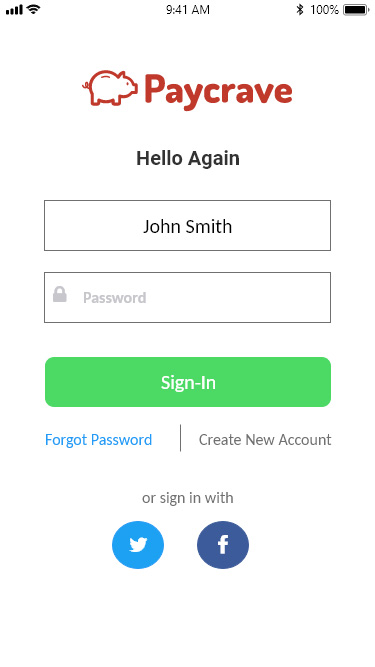 Sign-in screen
